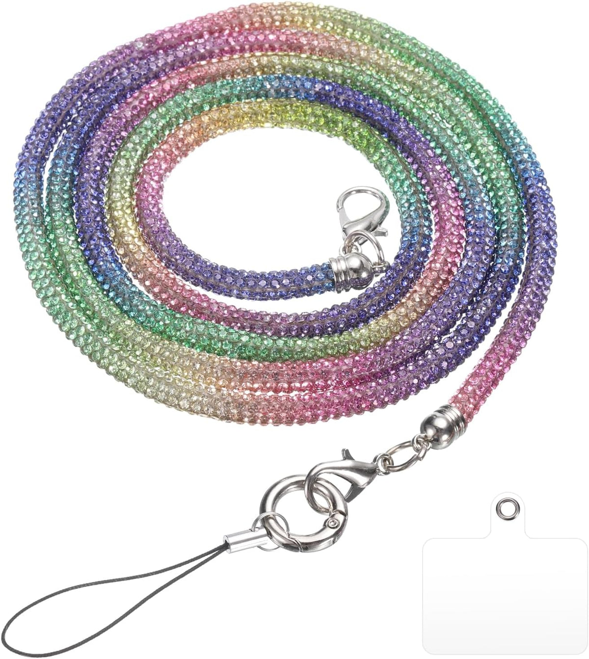 LinkMejor Rhinestone Purse Straps, Crystal Bag Handle Sparkly Replacement Bag Straps for Phone Bag Underarm Bag Shoulder Evening Handbag Tote Pochette Satchel Wedding, Multicolor