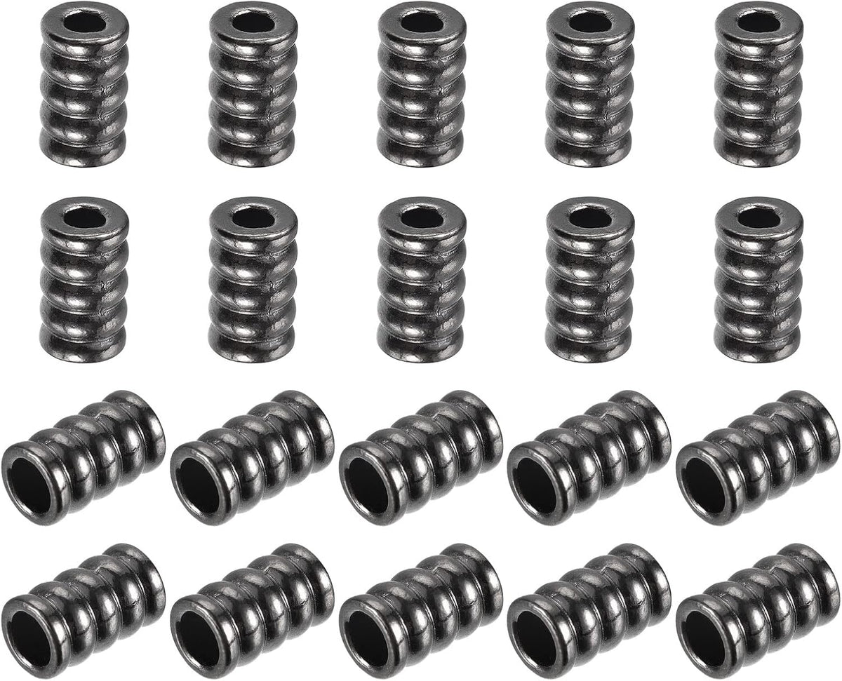 30Pcs Metal Bell Stopper, 3.5mm Conical Cord Ends Lock Rope Fastener End Stopper for Drawstring Lanyard Backpack Bag DIY, Dark Gray
