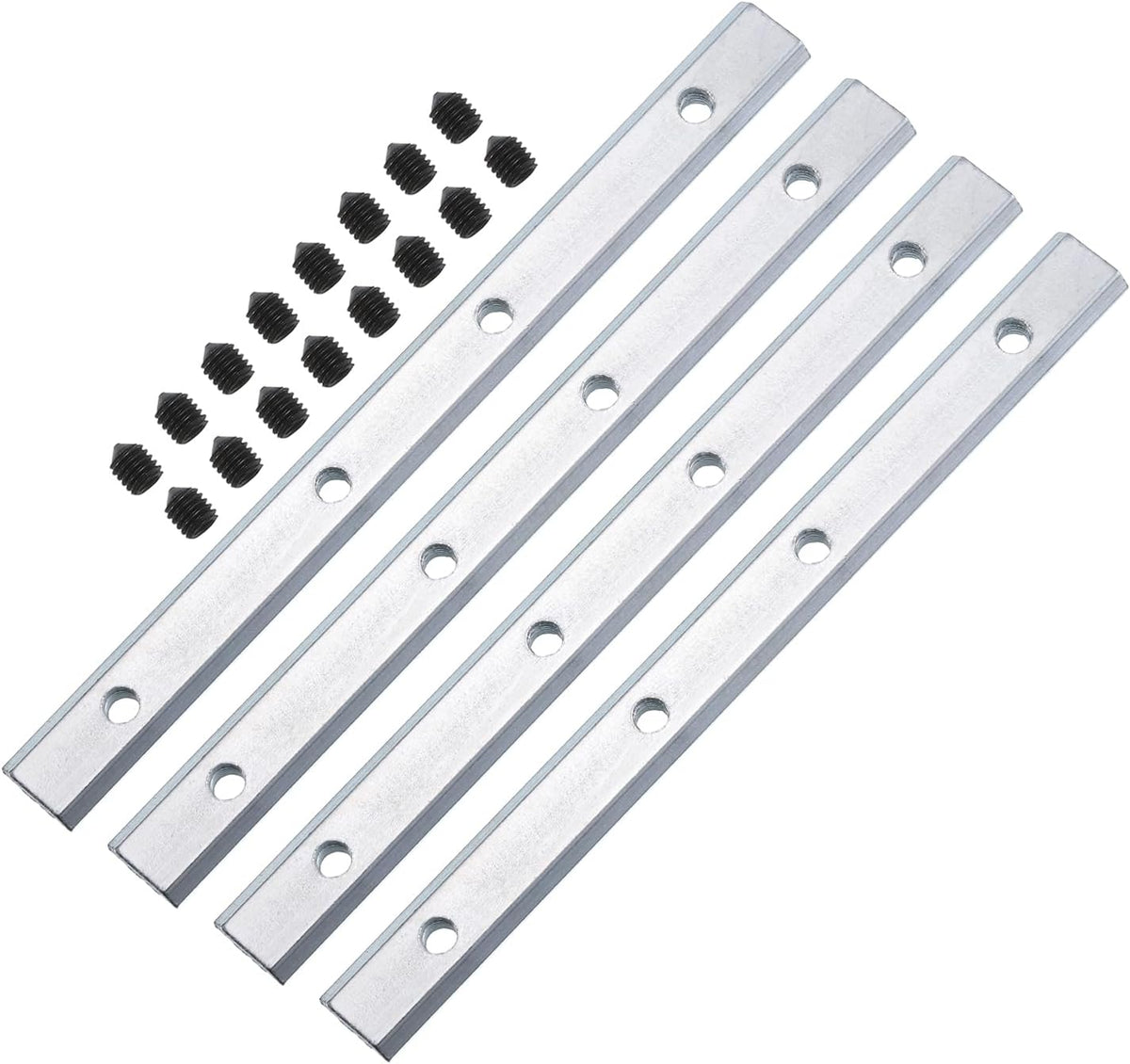 Straight Line Connector, 4Pcs 7.1inch Inside Joint Brackets with M6 Screws for 3030 Series Aluminum Extrusion Profile T Slot 8mm (Silver)