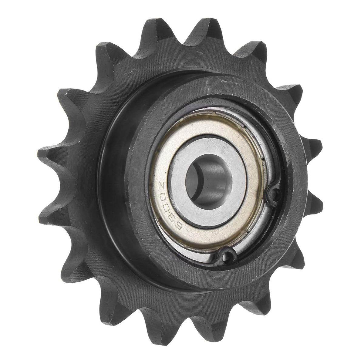 #40 Chain Idler Sprocket, 10mm Bore 1/2" Pitch 16 Tooth Tensioner, Black Oxide Finished C45 Carbon Steel with Insert Double Bearing for ISO 08A Chains