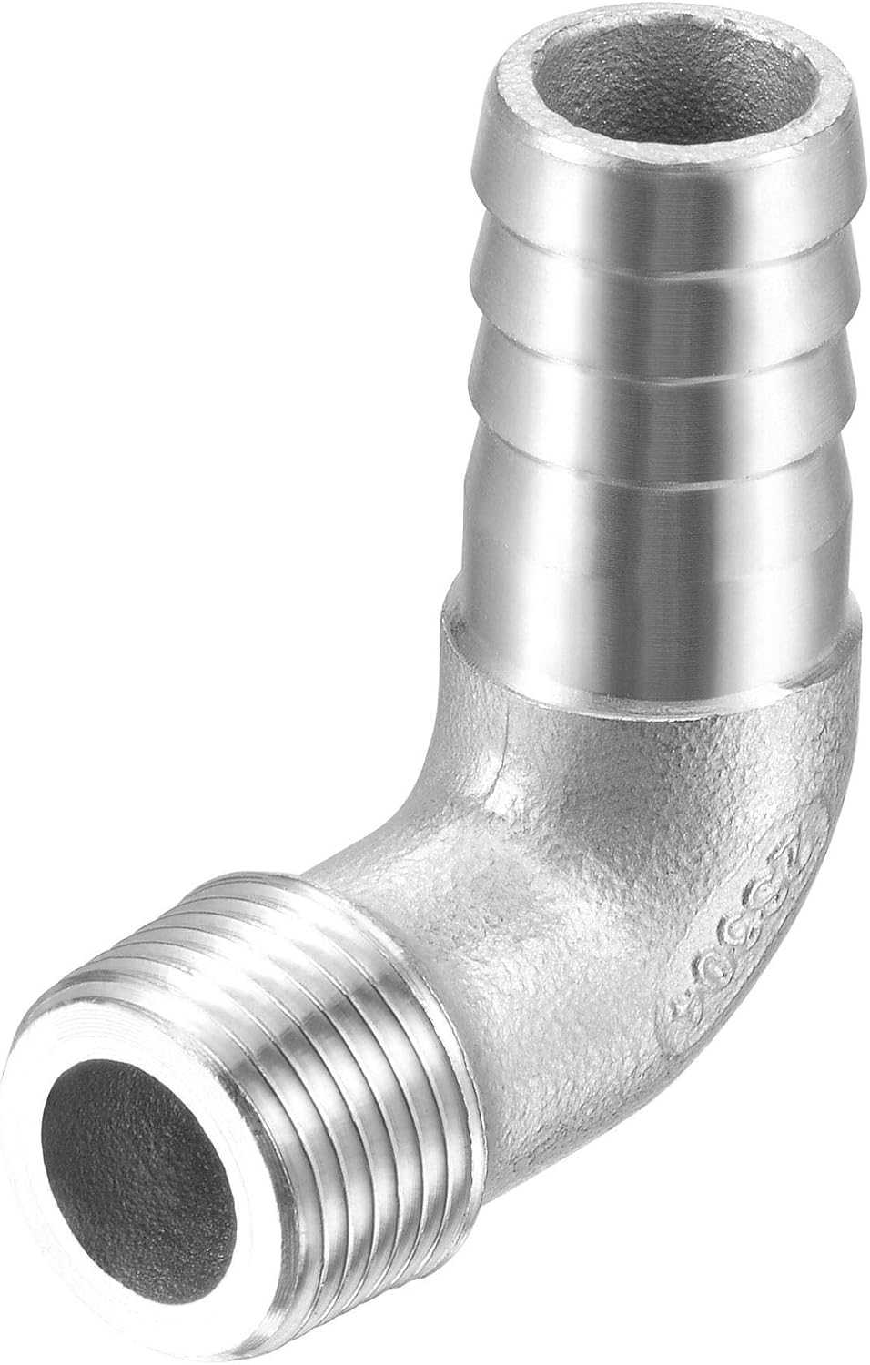 304 Stainless Steel Hose Barb Fitting Elbow, 15mm Barbed x G3/8 Male Pipe Connector Adapter for Water Fuel Air