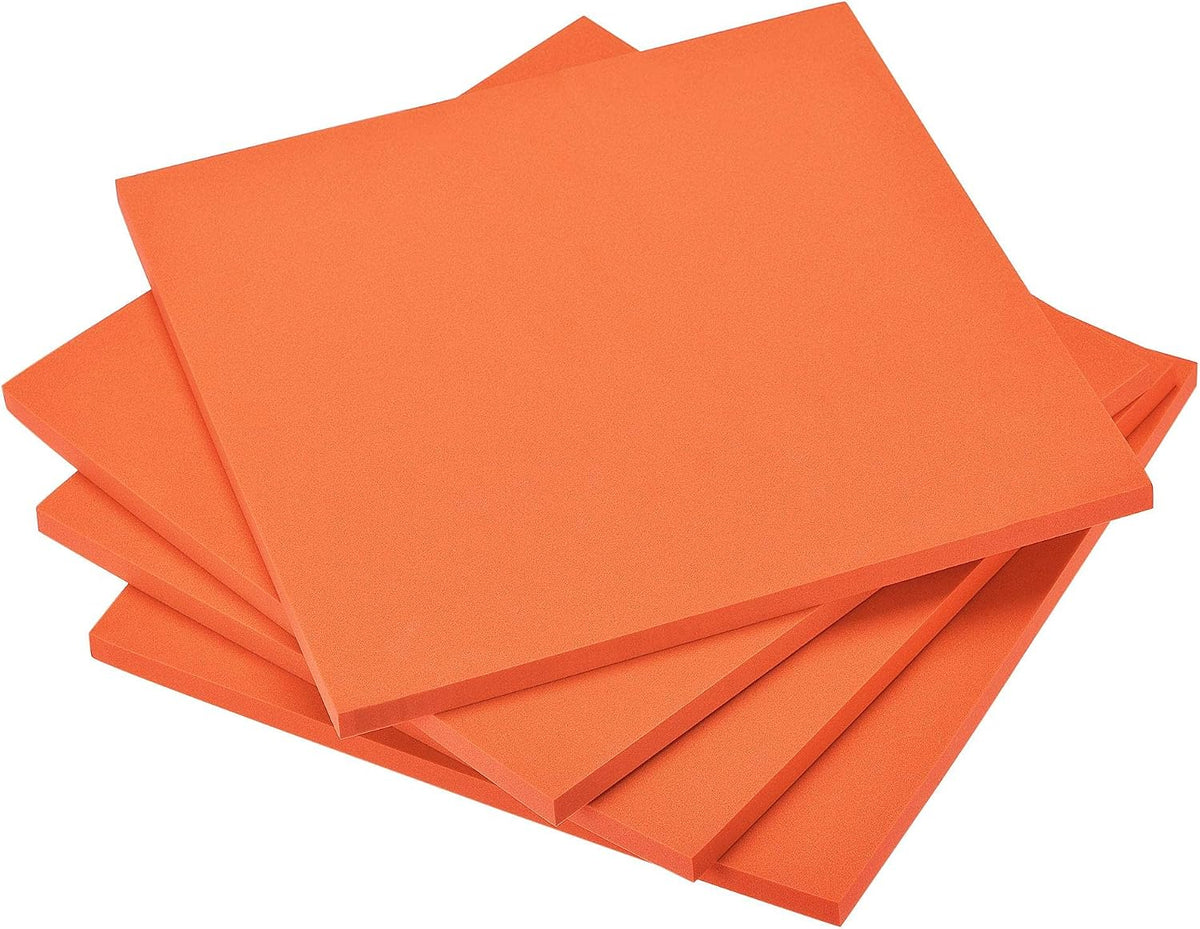 LinkMejor Orange EVA Foam Sheets 10 x 10 Inch 10mm Thickness for Crafts DIY Projects, 4 Pcs