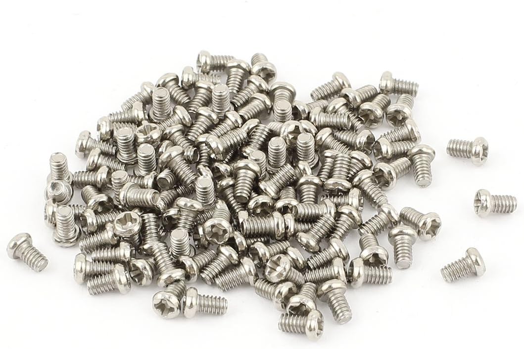 100pcs Magnetic Crosshead Phillips Pan Head Screws Bolt M2 x 3mm