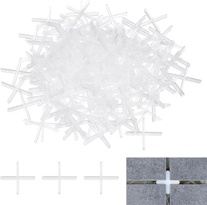 400Pcs Tile Spacers, 1.5mm 1/16" Cross Shape Wall Floor Tile Spacer Tiling Tools for Ceramic Tile Installation (PP Plastic, White)