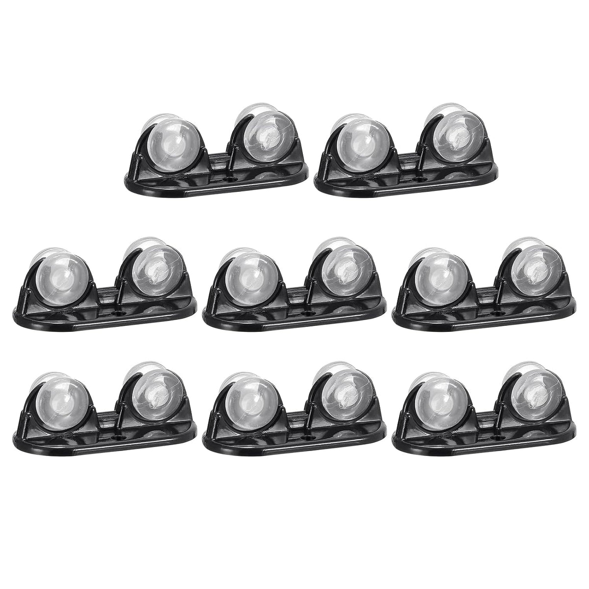 8Pcs Mini Self Adhesive Wheels, Non-Swivel Paste Caster Pulley for DIY Crafts, Carton, Trash Can, Box Bottom Moving, Black