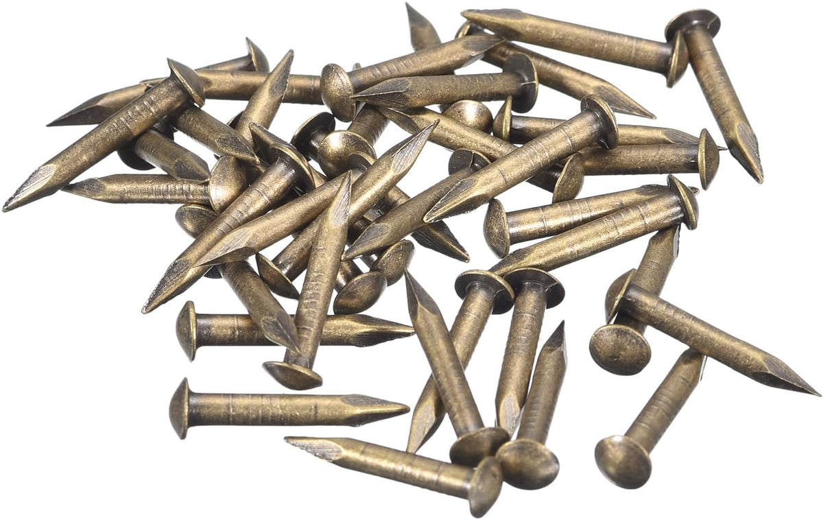 80 Pcs Small Tiny Nails 2mmx15mm(DxL) Tiny Brass Nails Hardware Nails Small Nail for Wooden DIY Decorative Boxes Household Accessories, Bronze Tone