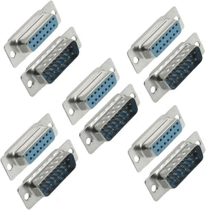 Household DB15 15 Pin Female to Male Solder Type Adapter Connectors 5 Pair