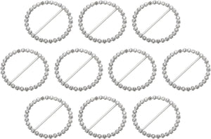 Rhinestone Ribbon Buckle Sliders, 10Pcs Silver Crystal Belt Buckles for Crafts Wedding Clothing Decoration