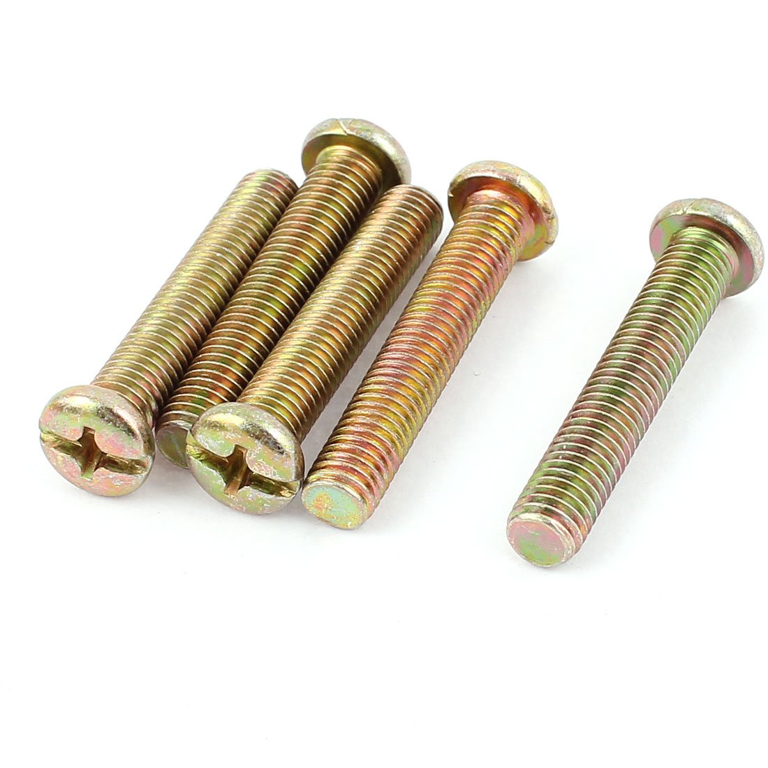 M8x45mm Male Thread Phillips Flat Head Bolt Screw Suitable for Double Bed Furniture TV Rack Wall Hanging 5pcs