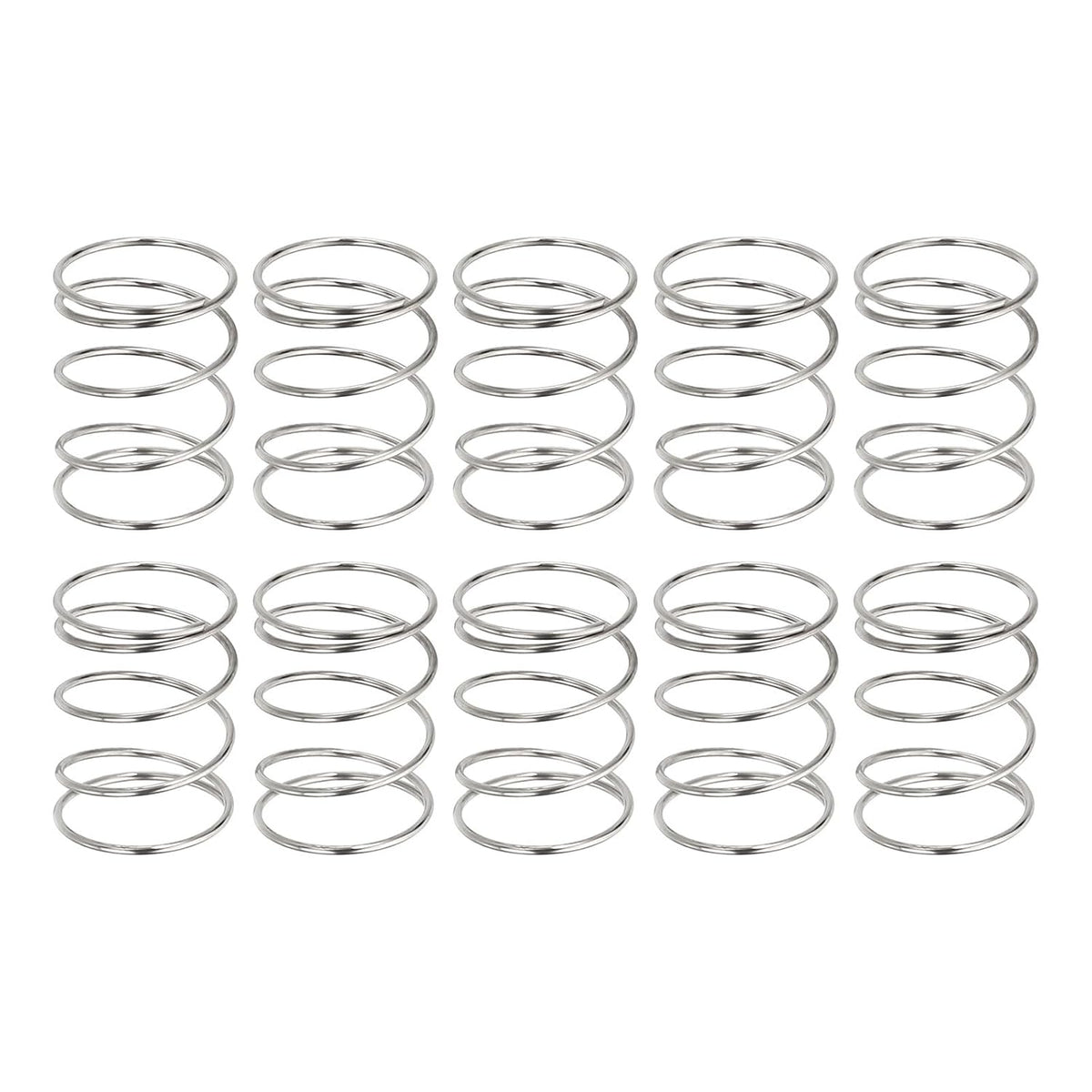 10Pcs Compression Springs, 0.6mm Wire Diameter x 9mm OD x 10mm Length 304 Stainless Steel Extension Spring Ballpoint Pen Pressure Springs for Shop Home Repairs, Silver