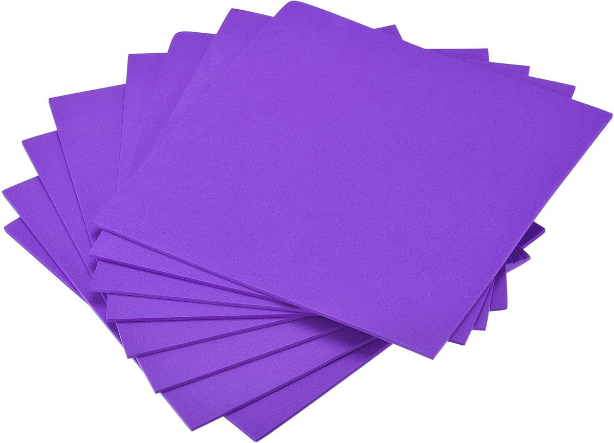 LinkMejor Purple EVA Foam Sheets 10 x 10 Inch 3mm Thickness for Crafts DIY Projects, 8 Pcs