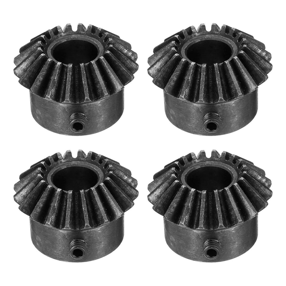 4pcs Bevel Gear 2 Module 1:1 Reduction Rate 20T 15mm Hole Dia Bevel Pinion Gear, 90 Degree Steering Gear with Keyway for Hardware Mechanical Rotation