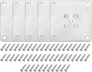 5Pcs Furniture Leg Flat Mounting Plates, 90mm/3.5inch Flat T-Plate Connector Attachment Bracket Base with Screws for Chair Sofa Cabinet Repair