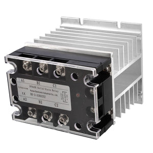 SSR Solid State Relay with Aluminum Heat Sink, Control 90-280 VAC Load, 380 VAC,25 Amp