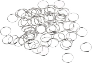 Double Loops Split Rings, 12mm Small Round Key Ring Parts for DIY Crafts Making, Silver Tone 120Pcs