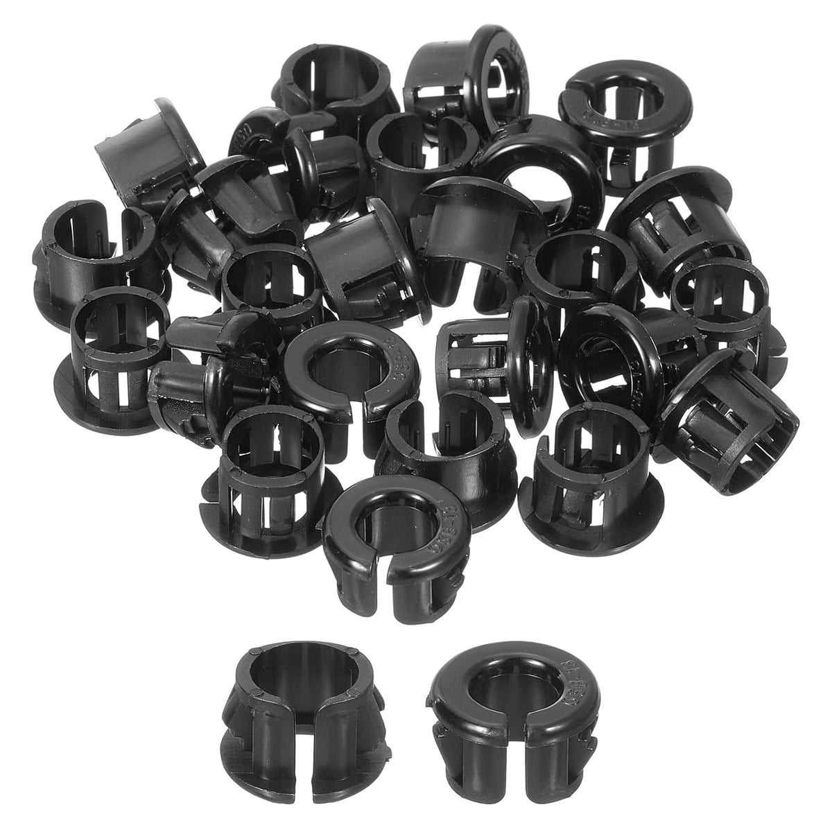 Cable Snap Bushing Grommets, 30Pcs 13mm/0.51" Mounting Dia Nylon Snap Bushing Grommet, Round Snap in Cable Hose Bushing for Various Cables Tubes Wire, Black
