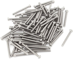 M2.5 x 25mm 304 Stainless Steel Phillips Round Head Screws Bolt 60pcs