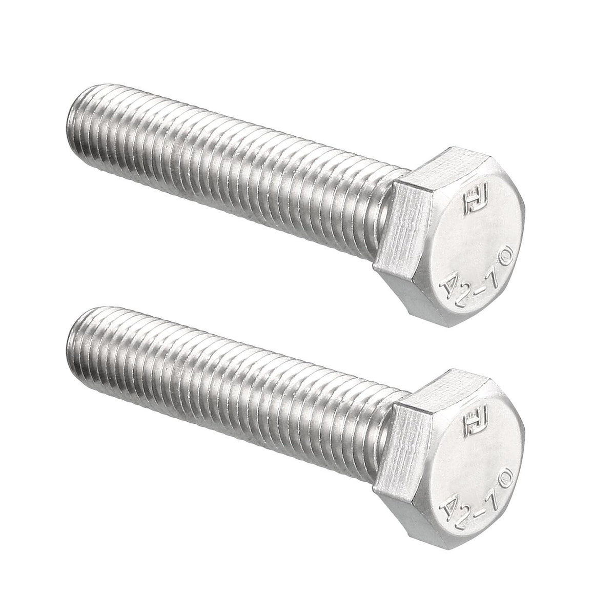 M12 Hex Bolt M12-1.75 x 60mm 304 Stainless Steel 4.8 Grade Fully Threaded Hexagonal Head Screw Bolts 2pcs