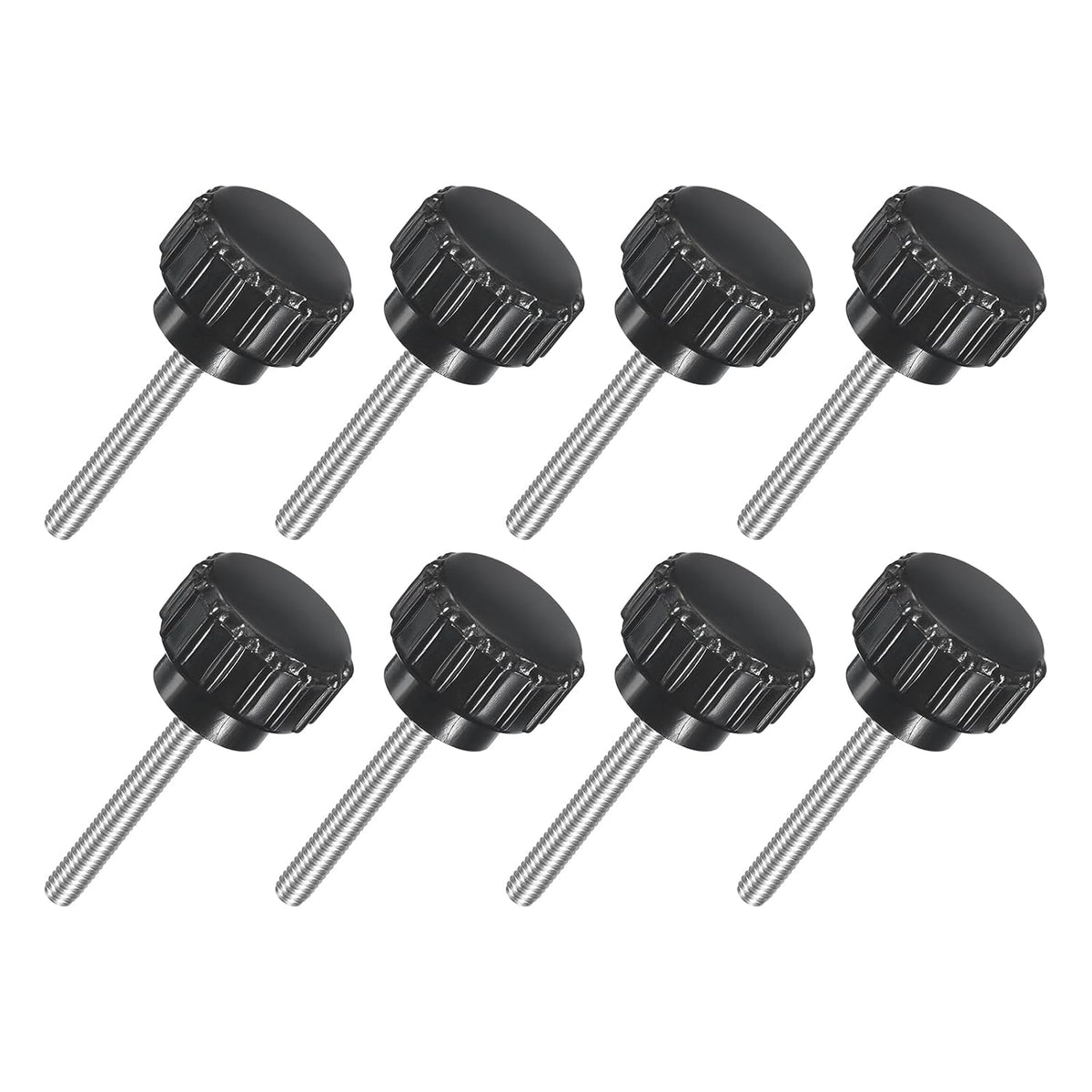 8Pcs M3 x 20mm Knurled Clamping Knob, 304 Stainless Steel Thumb Screw Clamping Knob Round Hand Threaded Hand Bolt Stud Knob 14mm Dia for Machinery