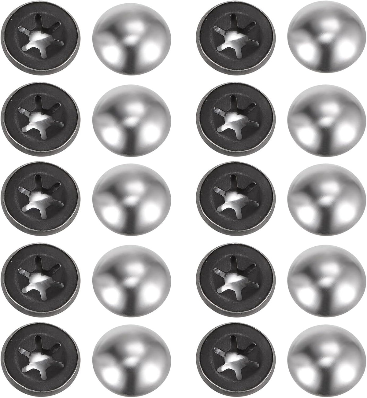 40PCS 65Mn Steel Push on Push Nut Caps 0.2 Inch Axle Push Nut Fastener for Hand Trucks, Lawn Wagons, and Rolling Bins, M5 x 16mm