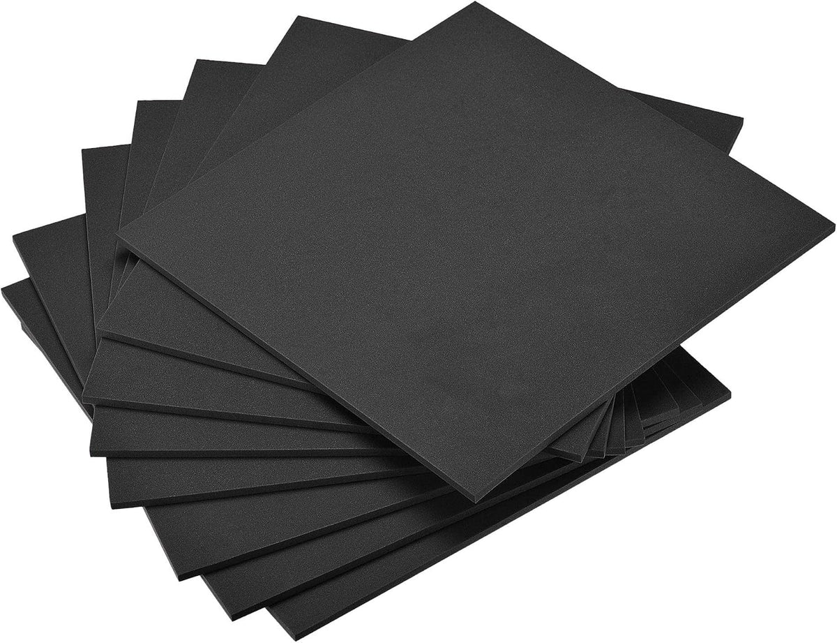 Black EVA Foam Sheets 10 x 10 Inch 5mm Thickness for Crafts DIY Projects, 8 Pcs