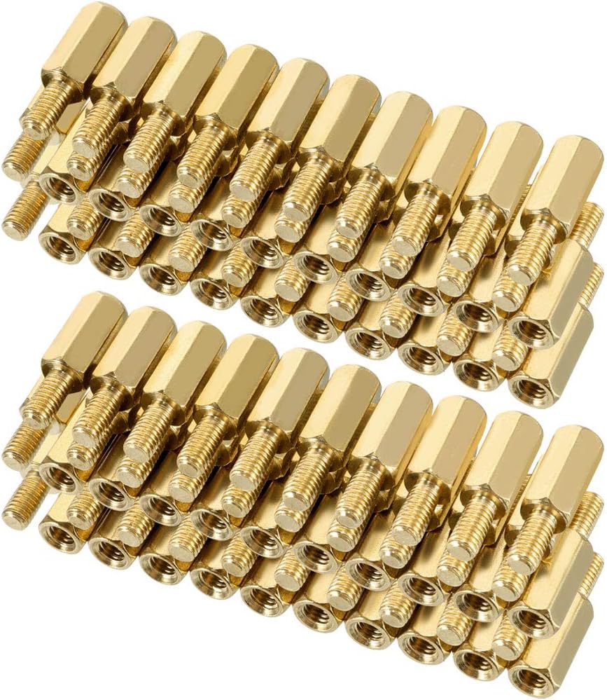 100pcs M3 13+6mm Female Male Thread Brass Hex Standoff Spacer Screws PCB Pillar
