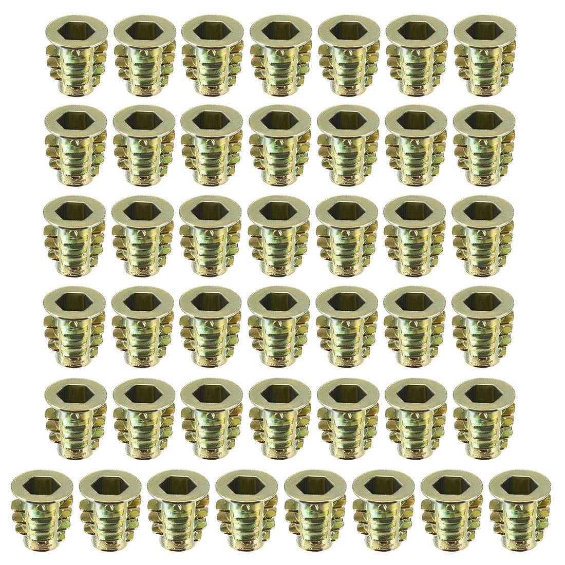 Furniture Threaded Insert Nuts Zinc Alloy M6 Internal Threads 13mm Length 50pcs