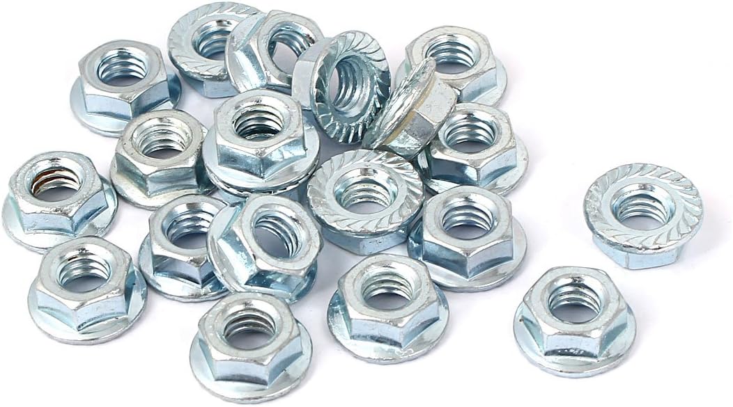 5/16 inch x 18 Carbon Steel Serrated Hex Flange Lock Nuts 20pcs