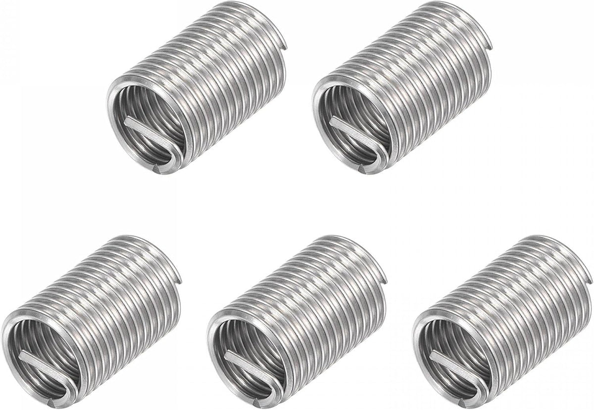Wire Thread Inserts 5/8-11 UNC 2.5D 304 Stainless Steel Helical Type Coiled Wire Screw Repair Threaded Sleeve Steel Sheath 5pcs