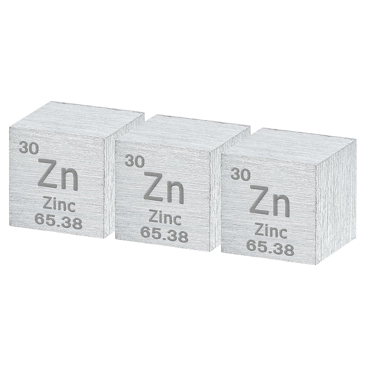 3 Pcs Zinc Cube, 0.39 Inch High Density Metal Element Cube Metal Density Cube for Chemical Elements Collection Science Education Experiment Application, Silver