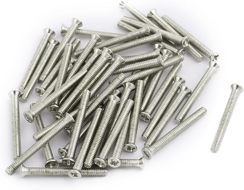 50Pcs M2 x 18mm Stainless Steel Countersunk Flat Head Phillips Machine Screw