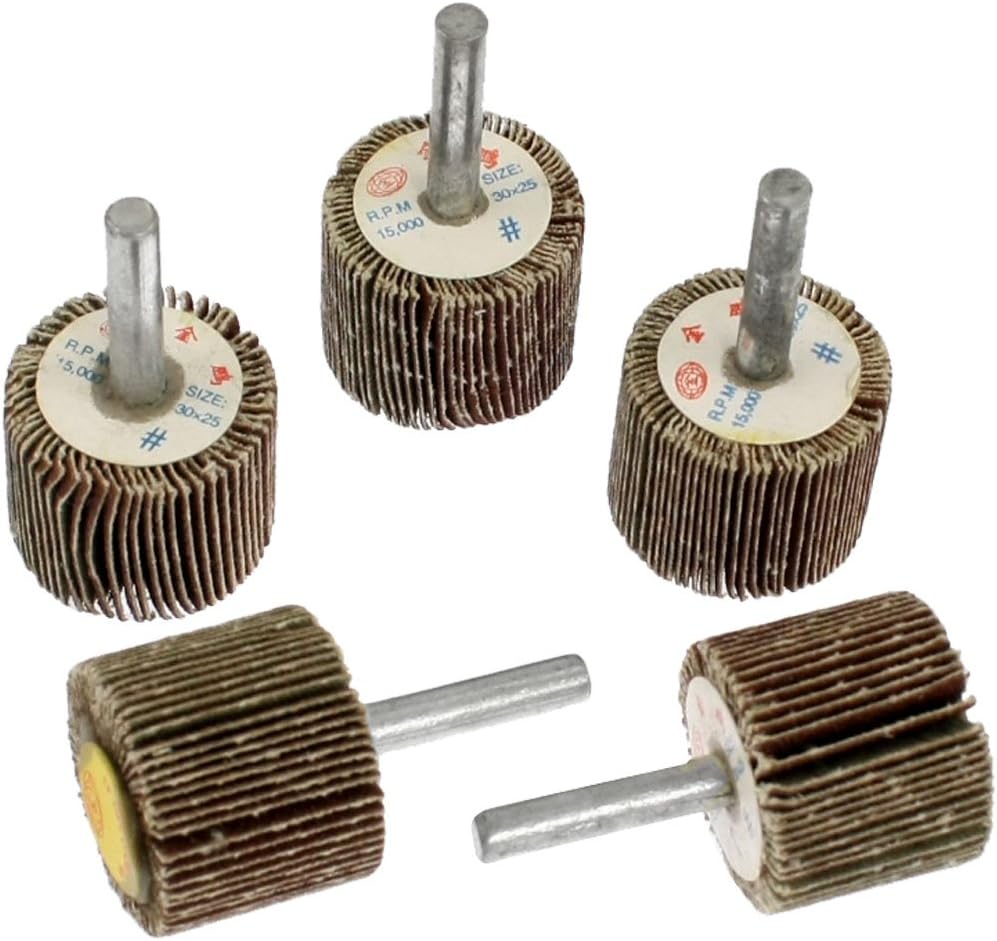 Metal Shank Abrasive Mounted Flap Wheels Brush Bit, 30mm, 5-Piece