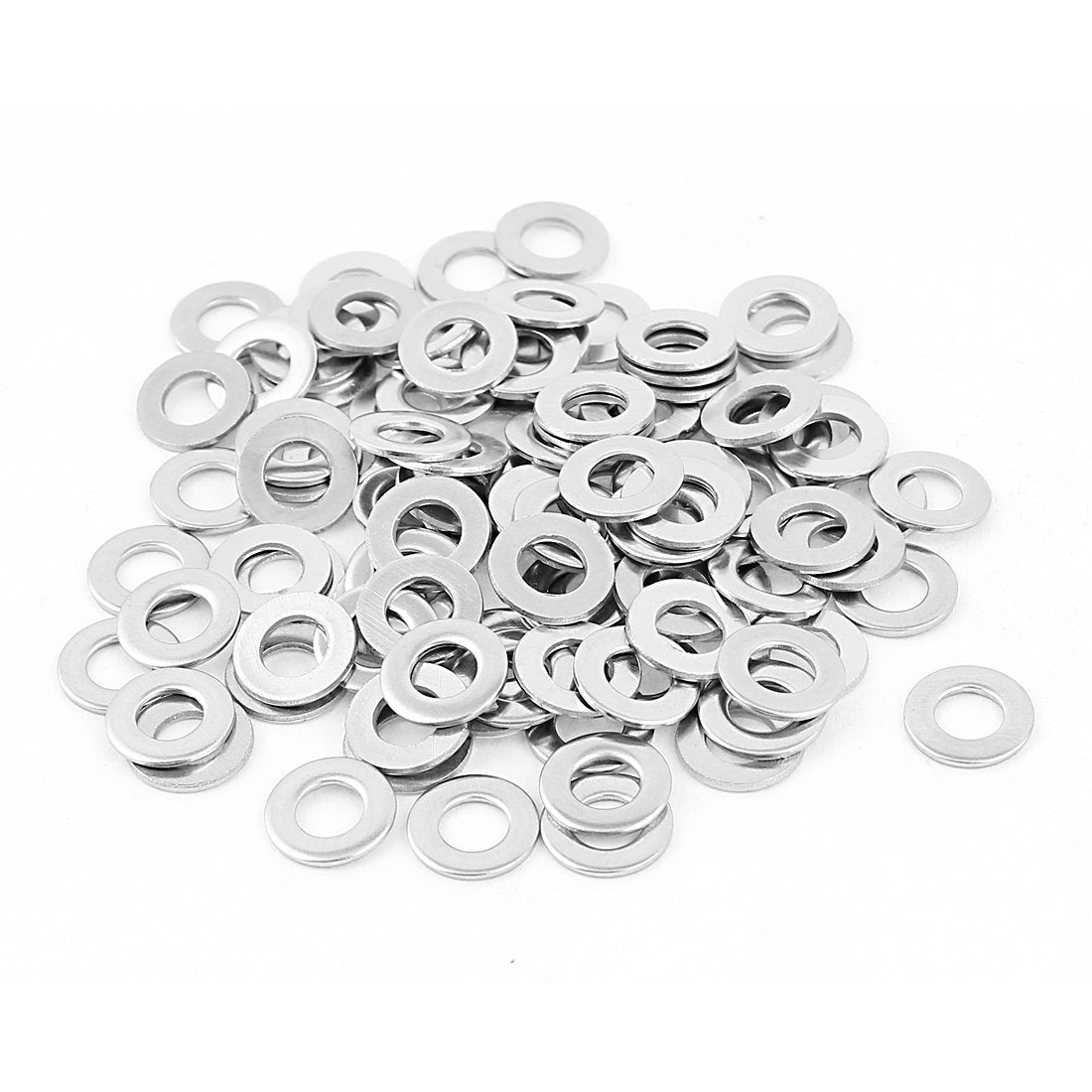 100Pcs M5 x 10mm x 1mm 304 Stainless Steel Flat Washer for Screw Bolt