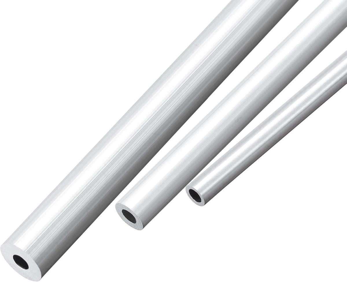 6063 Aluminum Tube, 3mm 4mm 5mm OD x 2mm Inner Dia 300mm Length Seamless Round Pipe Tubing, Pack of 3
