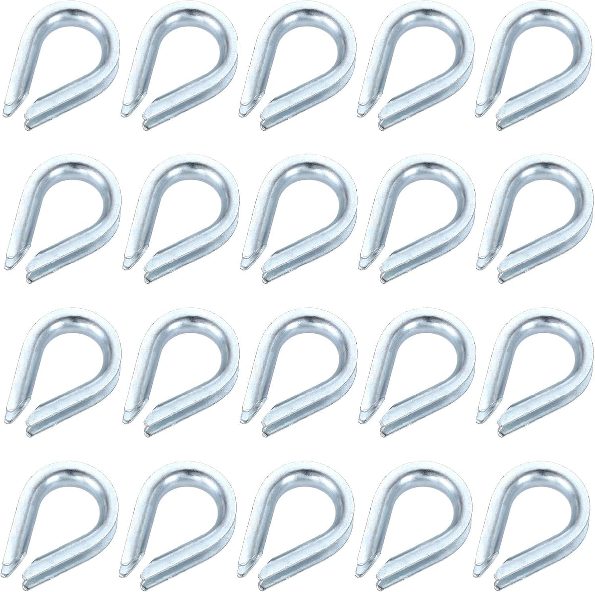 24Pcs Wire Rope Thimble, 3/16" M5 Carbon Steel Thimble for 3/16" Diameter Wire Rope, Marine Rigging, Boat, Fishing, Construction, Industrial Applications