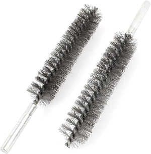 18cm Long 25mm Diameter Stainless Steel Wire Tube Cleaning Brush 2 Pcs