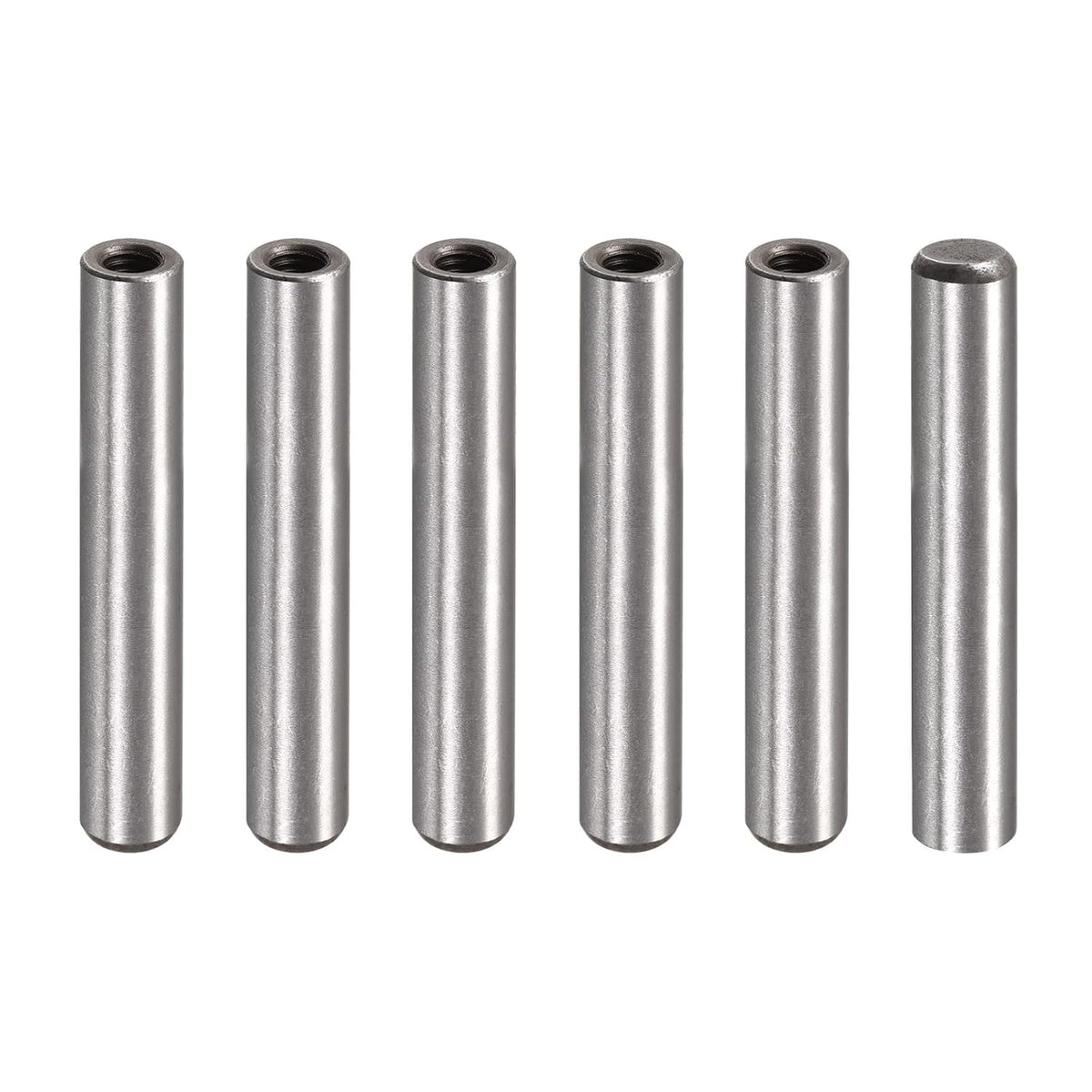 M6 Internal Thread Dowel Pin 6pcs 10x60mm Chamfering Flat Carbon Steel Cylindrical Pin Bed Bookshelf Metal Devices Industrial Pins