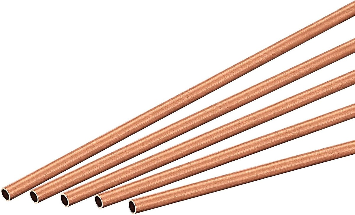 Copper Round Tube 2mm OD 0.2mm Wall Thickness 300mm Length Pipe Tubing 5 Pcs