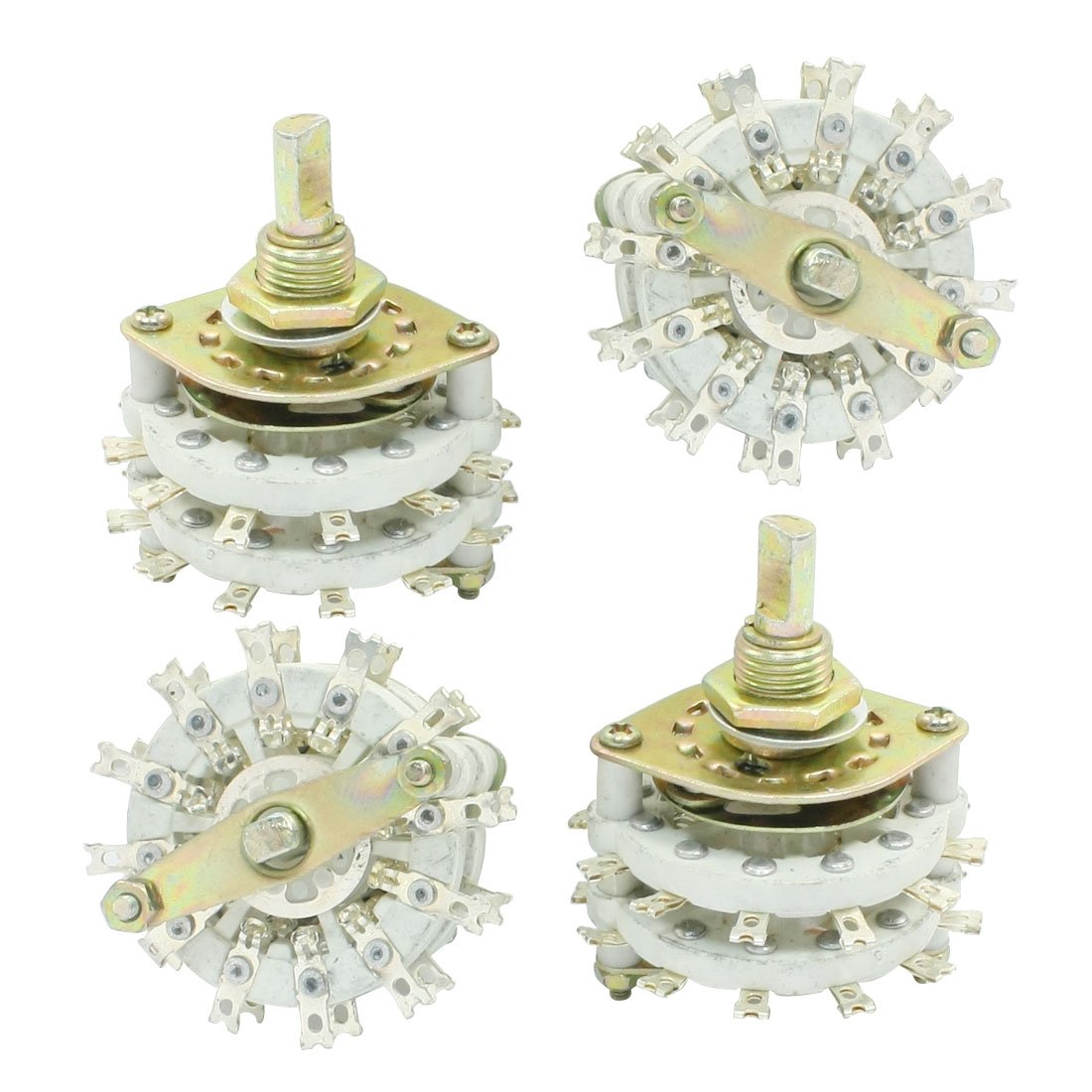 4pcs KCZ45 4P5T 4 Pole 5 Throw Two Deck Band Channel Rotary Switches