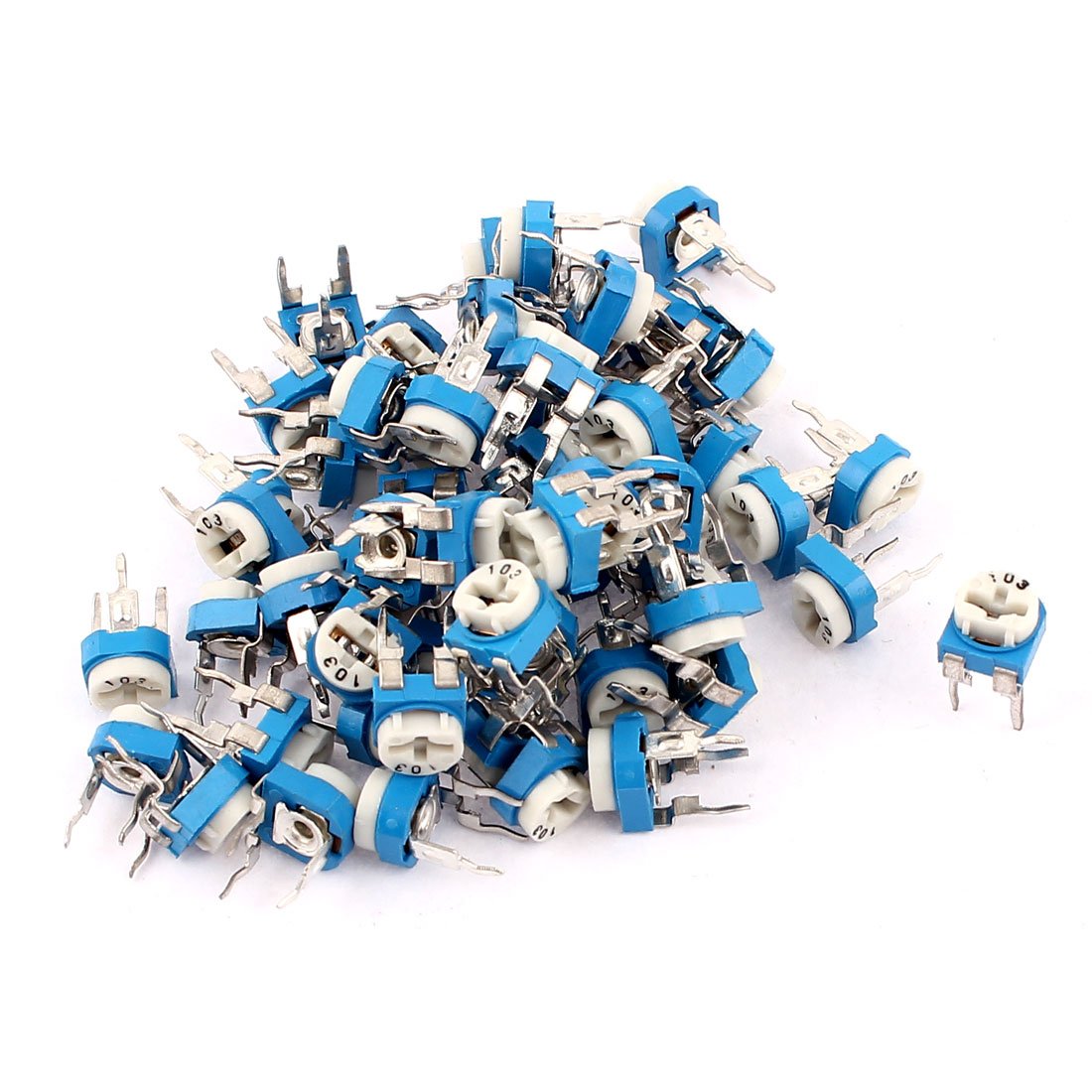 60Pcs 10K Ohm 3 Terminals Trimmer Potentiometer Adjustable Resistor