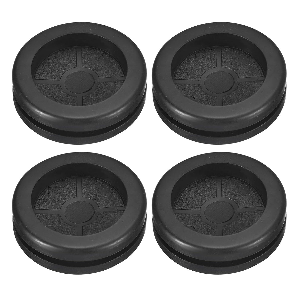 4Pcs Rubber Grommets 1-7/8" (47mm) Drill Hole, 1-2/4" (36mm) ID Double Sided Hole Plugs Ring Gasket for Firewall Cable Wire Protecting, Black