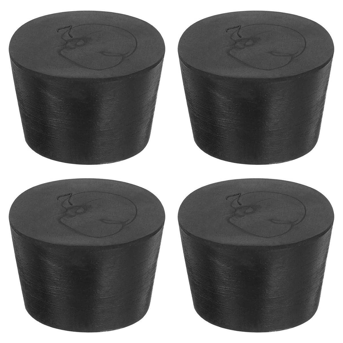 4 Pcs Solid Rubber Stopper, Tapered Lab Seal Tube Stopper Plug for Test Tube Flasks Glass Containers Industry and Laboratories, 37x30x25mm Black