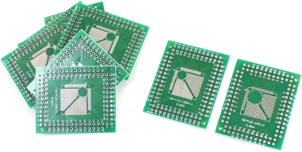 10pcs Surface Mounted Devices TQFP32/44/48/64/84/100 0.5/0.8mm 2 Sides PCB Adapter Plate