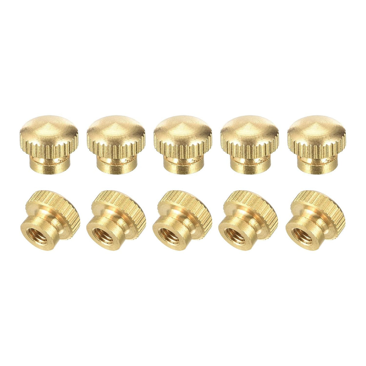 Brass Knurled Thumb Nuts, M4x0.7mm Round Stepped Knobs Fasteners for 3D Printer, Electronic Equipment 24Pcs