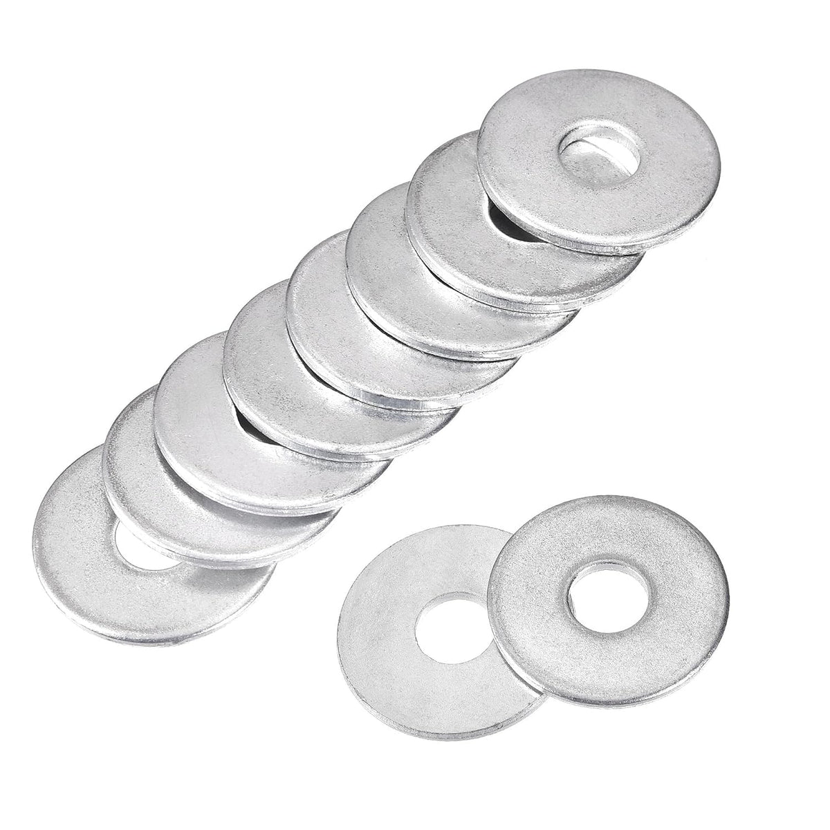 6mm x 20mm x 1.5mm Zinc Plated Carbon Steel Flat Washer for Screw Bolt 100Pcs