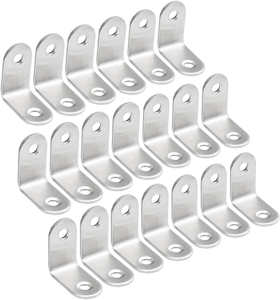 Stainless Steel Shelves Corner Brace 30mmx30mmx16mm, Joint L Shape Right Angle Corner Fastener Joints Support Bracket, Pack of 20