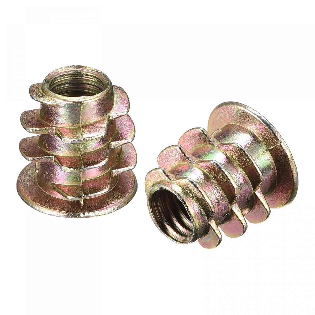 M5x10mm Furniture Screw-in Nut Zinc Alloy Threaded Insert Nuts for Wood 40pcs