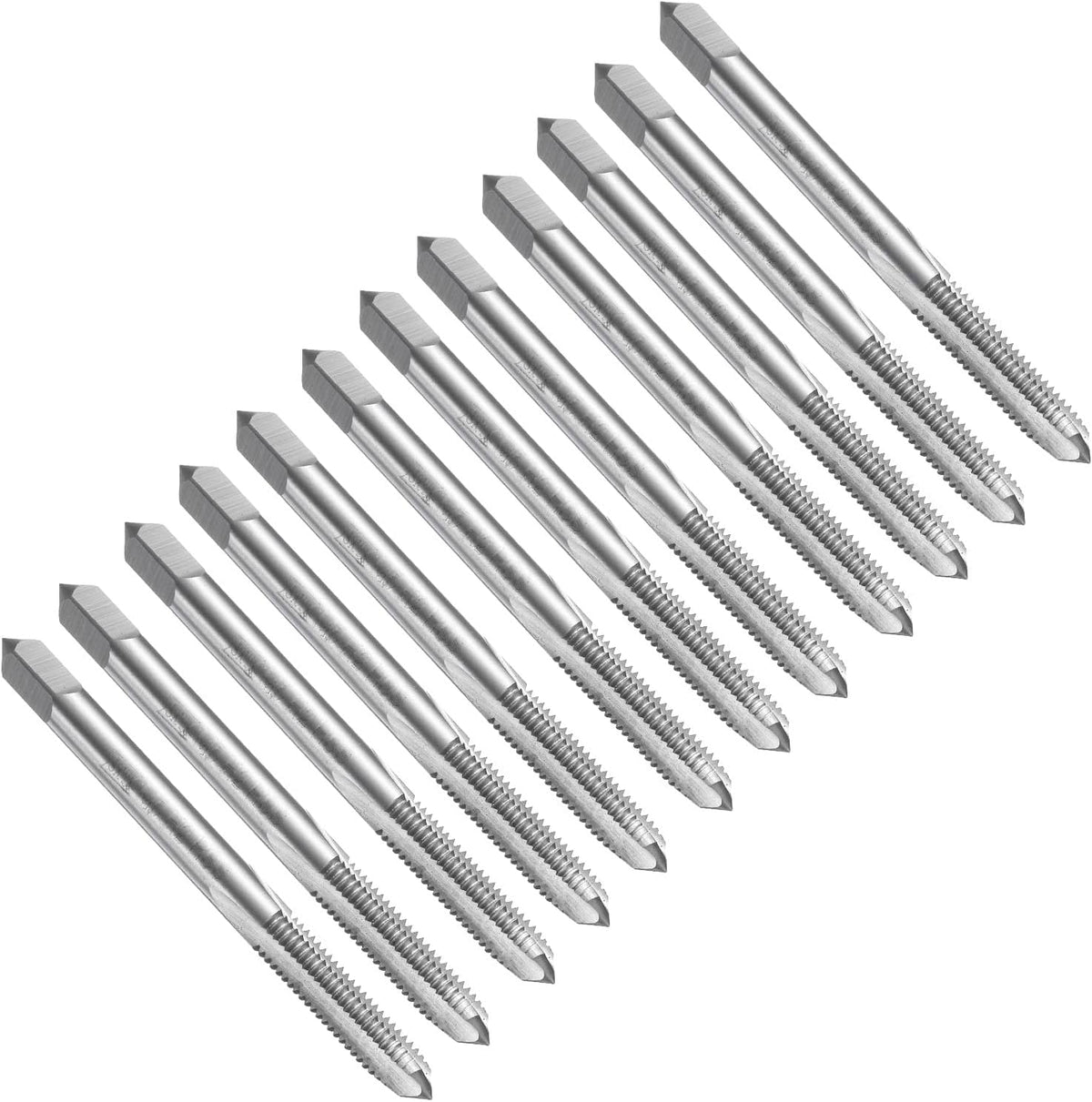 12pcs Straight Flute Thread Tap, M5 x 0.8 Metric Screw Threading Tapping Tool Thread Milling Machine Taps, High-Speed Steel 6542 (HSS 6542)