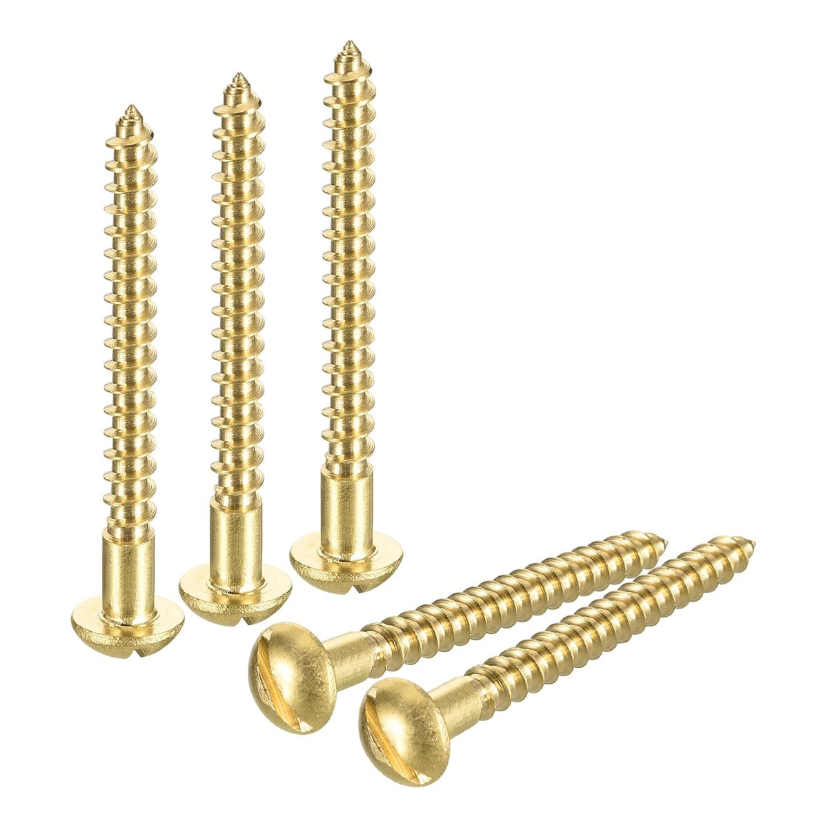 Wood Screws M4 x 50mm Slotted Round Head Brass Self-Tapping Screw Woodworking Screw 10 Pcs
