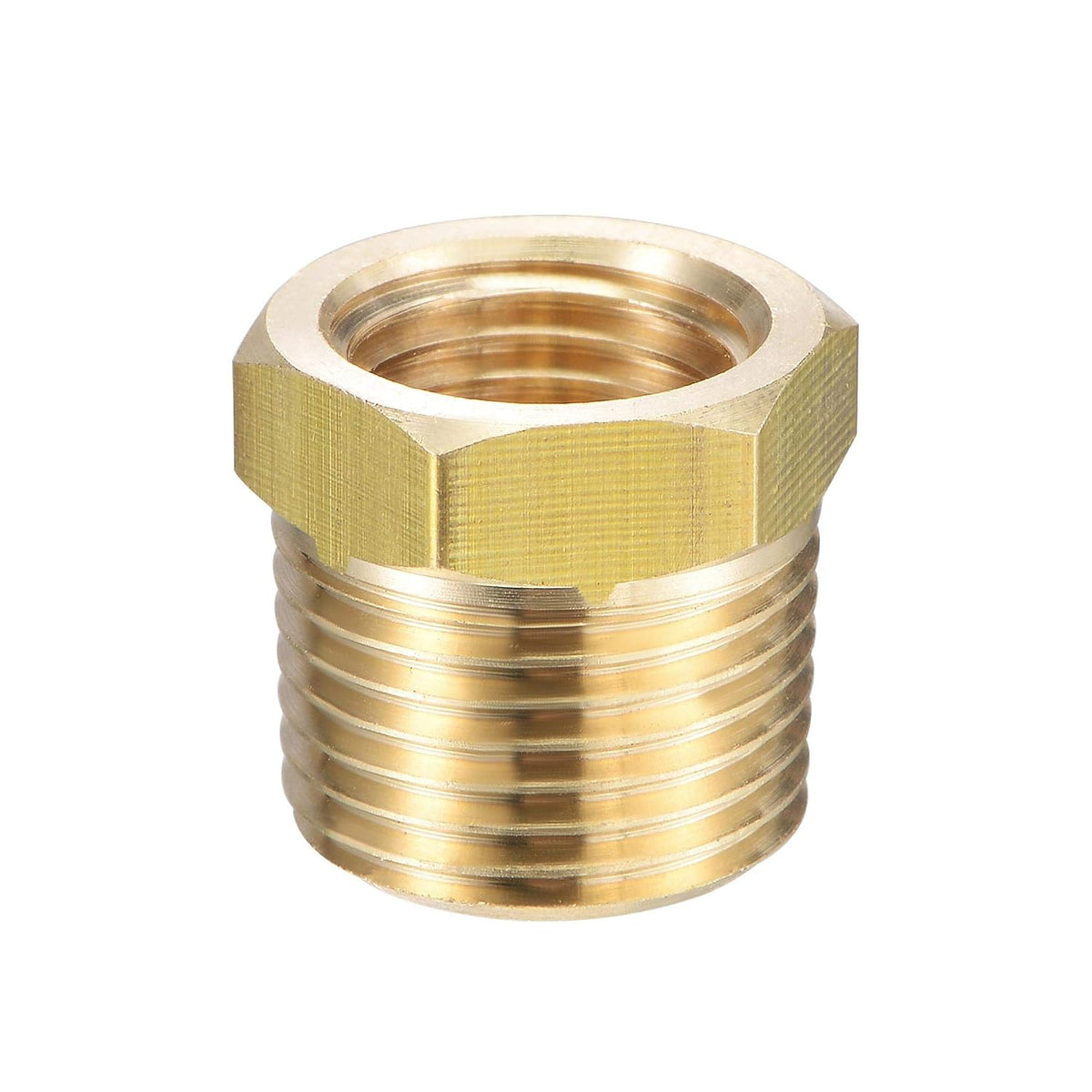 Brass Pipe Fitting Reducer Adapter 3/8" NPT Male x 1/4" NPT Female for Water Oil Air Pressure Gauge Temp Sensor